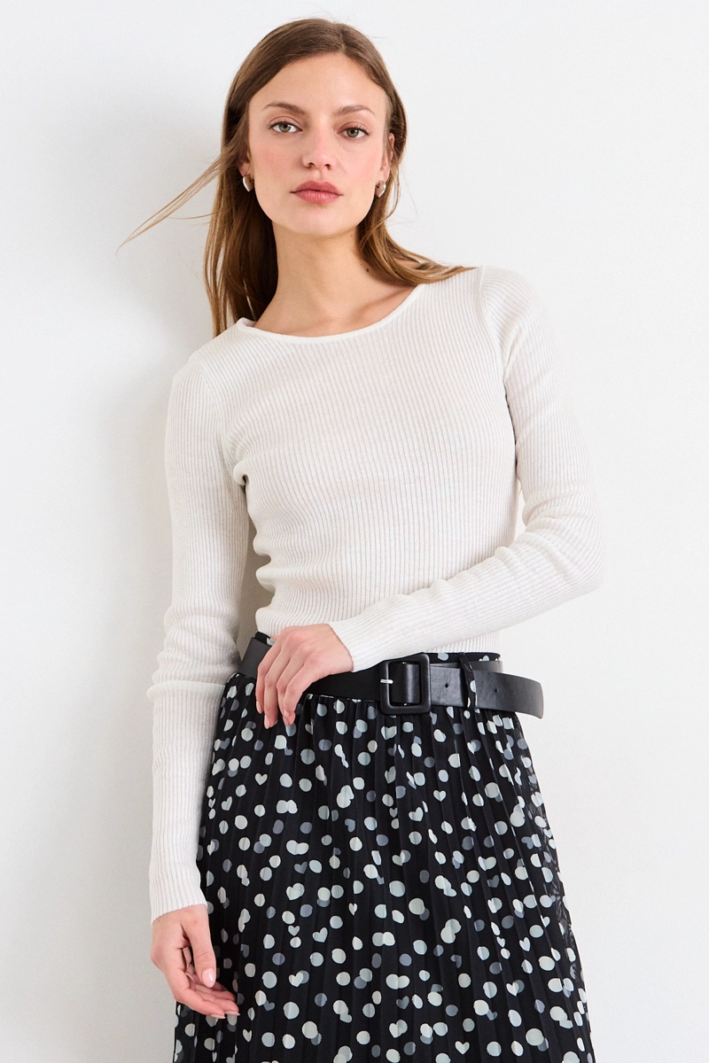 POLERA TEJIDA CRUDO MUJER IO - 2