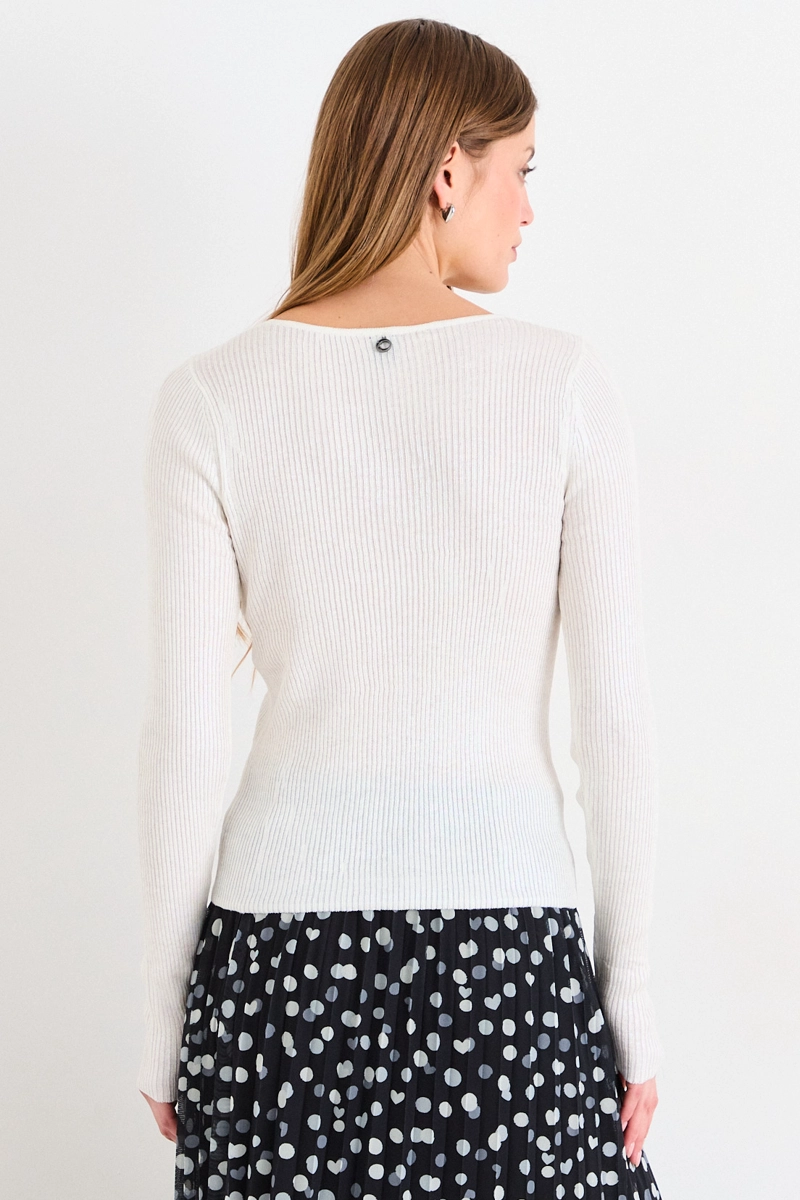 POLERA TEJIDA CRUDO MUJER IO - 3