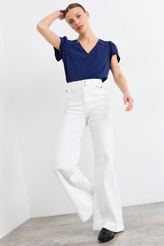 BLUSAS MANGA CORTA AZUL MUJER IO - 5