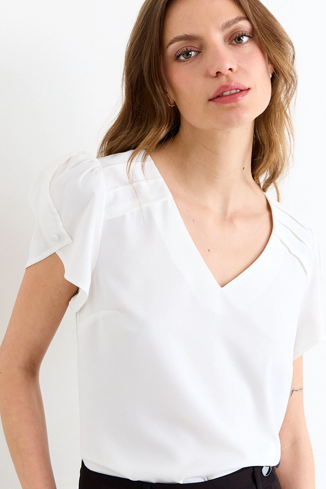 BLUSAS MANGA CORTA BLANCO MUJER IO - 2