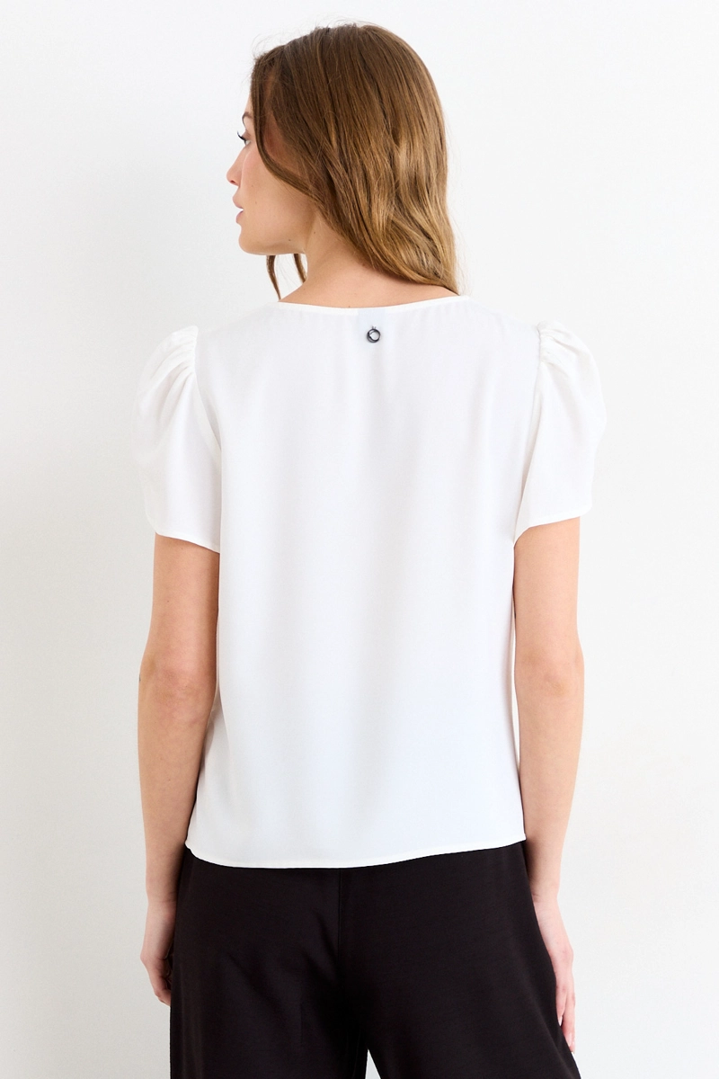 BLUSAS MANGA CORTA BLANCO MUJER IO - 4