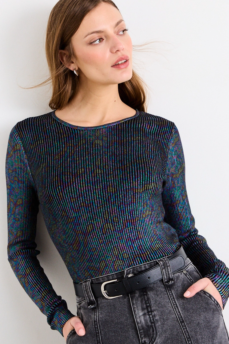 POLERA TEJIDA NEGRO MUJER IO - 1