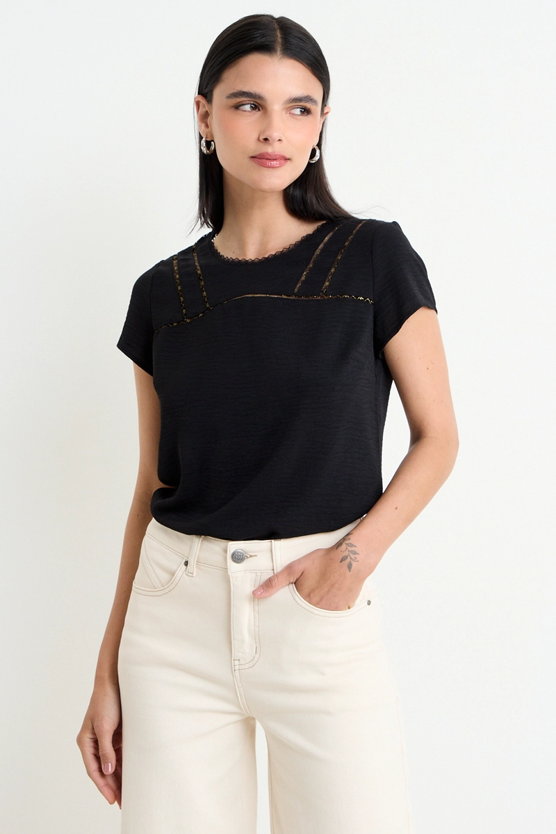 BLUSA LISA NEGRO MUJER ASH - 2