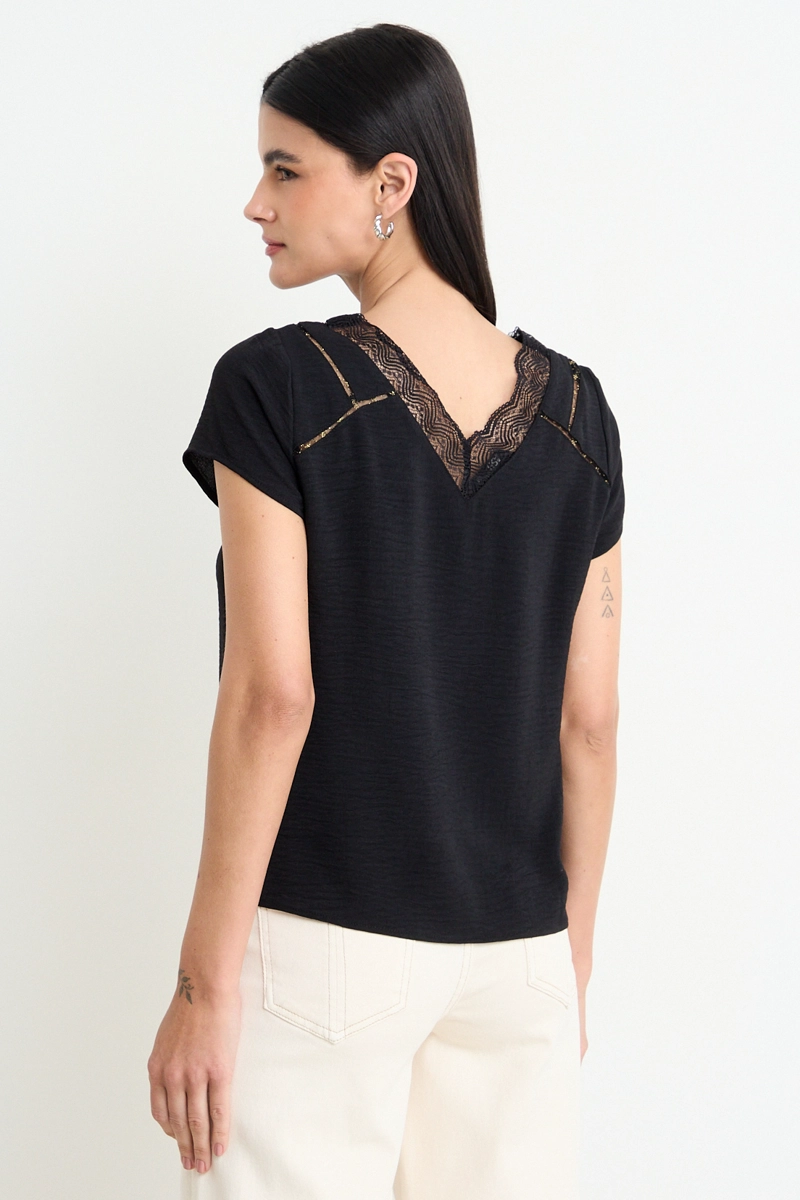 BLUSA LISA NEGRO MUJER ASH - 3