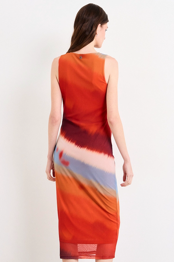 VESTIDO LARGO NARANJO MUJER IO - 3