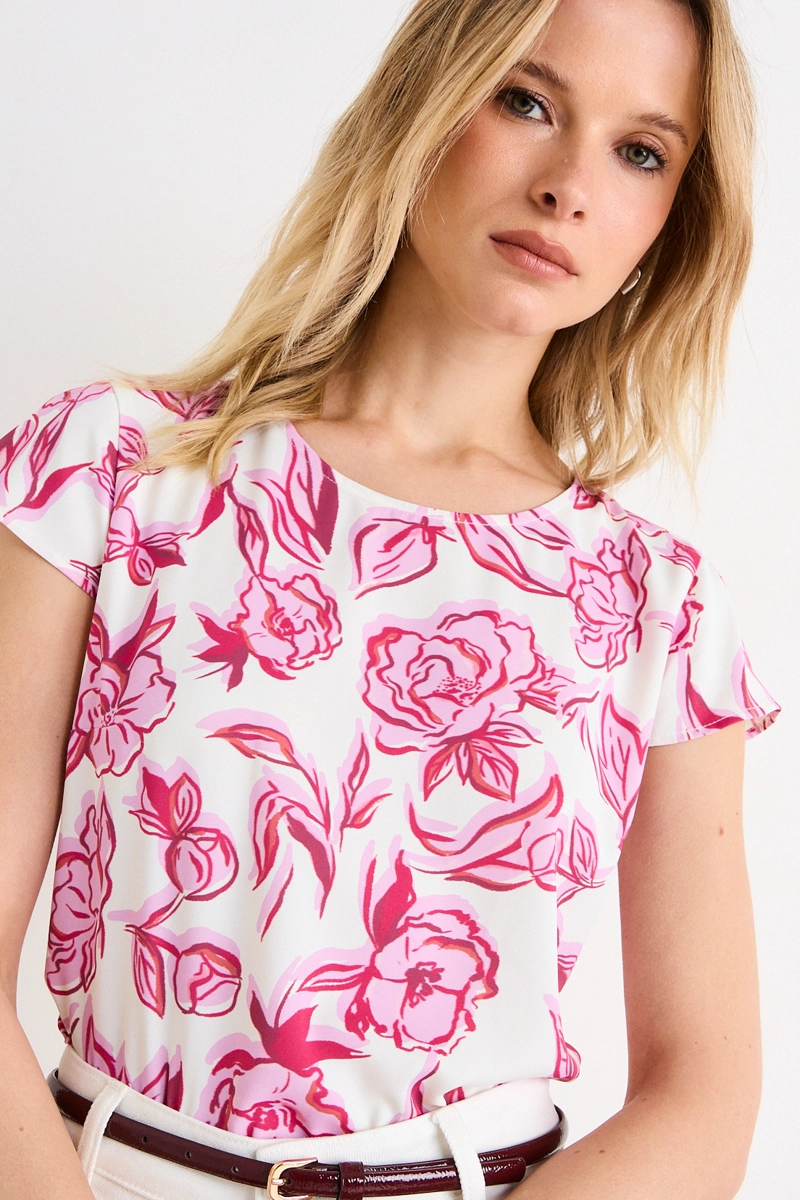 BLUSAS MANGA CORTA ROSA MUJER ASH - 2