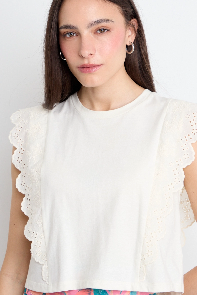 POLERA LISA CRUDO MUJER IO Blanco S