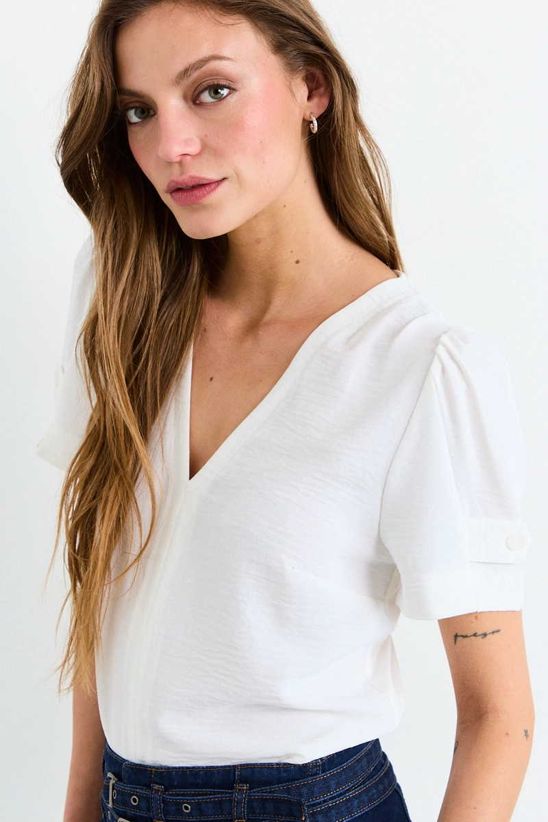 POLERA MANGA CORTA CRUDO MUJER IO - 2