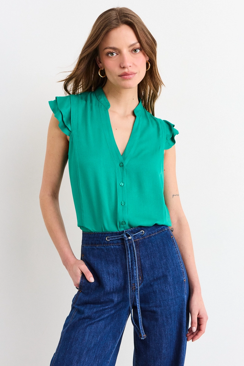 BLUSAS SIN MANGA VERDE MUJER IO - 2