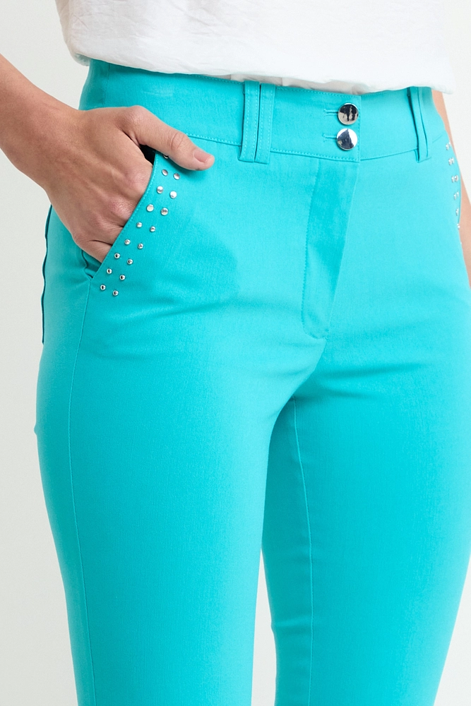 PANTALON LISO VERDE CATA MUJER ASH - 3