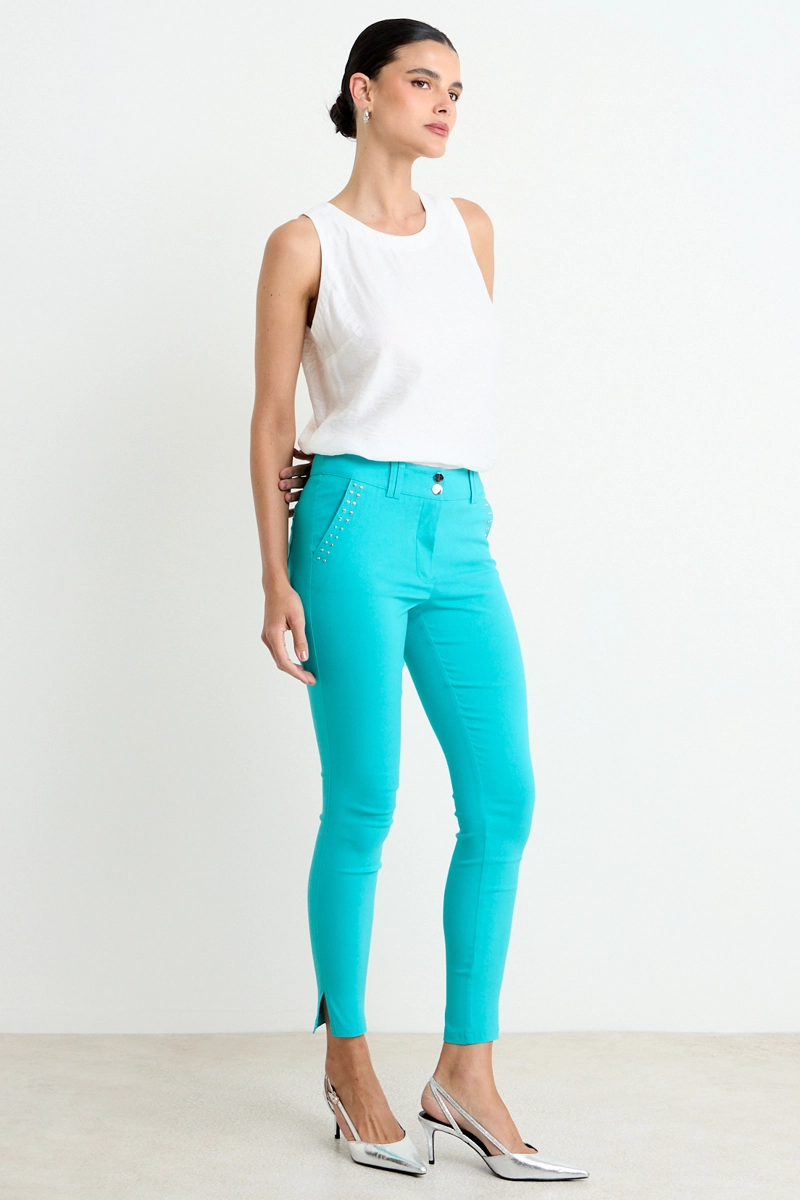 PANTALON LISO VERDE CATA MUJER ASH - 5
