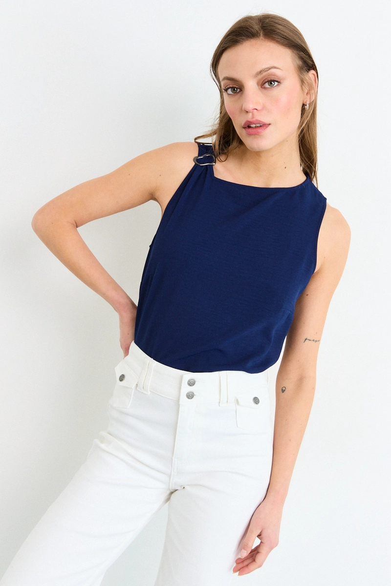 POLERA SIN MANGAS AZUL MUJER IO - 2