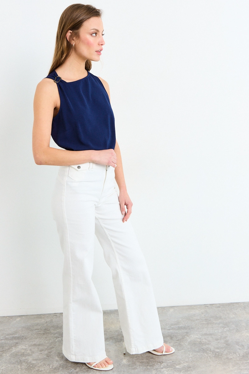 POLERA SIN MANGAS AZUL MUJER IO - 4