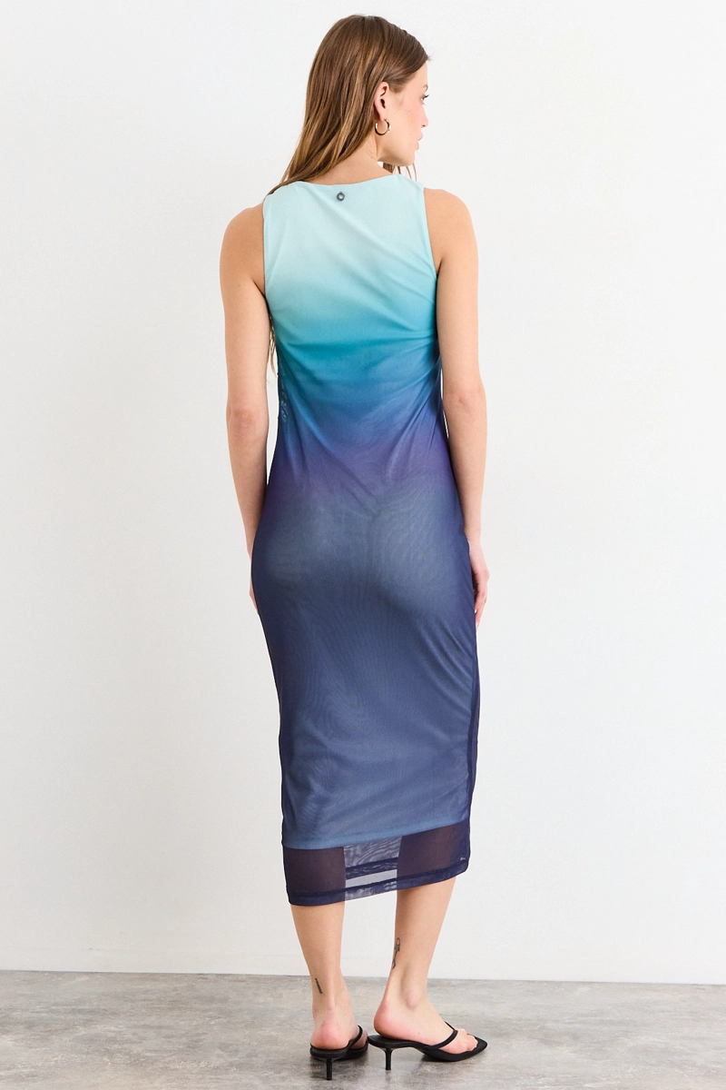 VESTIDO LARGO AZUL MUJER IO - 4