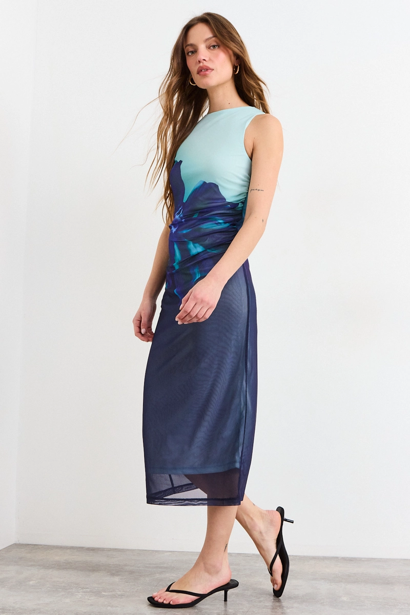 VESTIDO LARGO AZUL MUJER IO - 6
