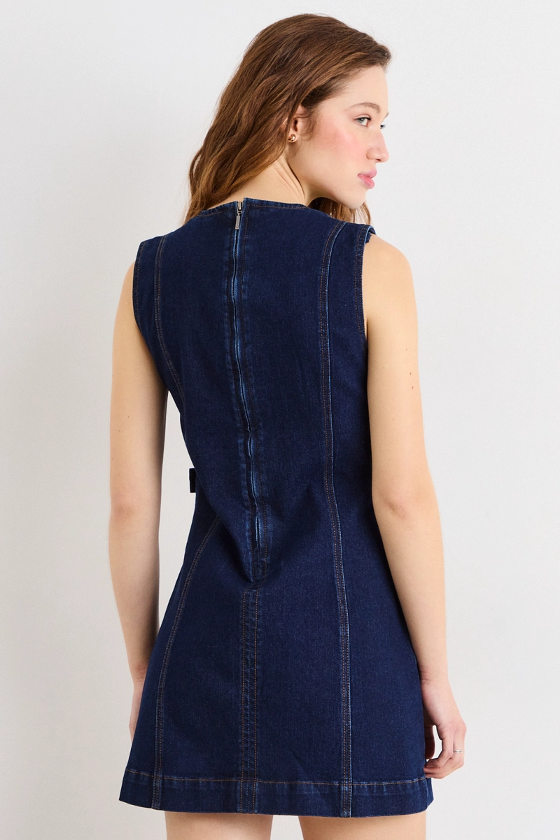VESTIDO CORTO AZUL MUJER IO - 3
