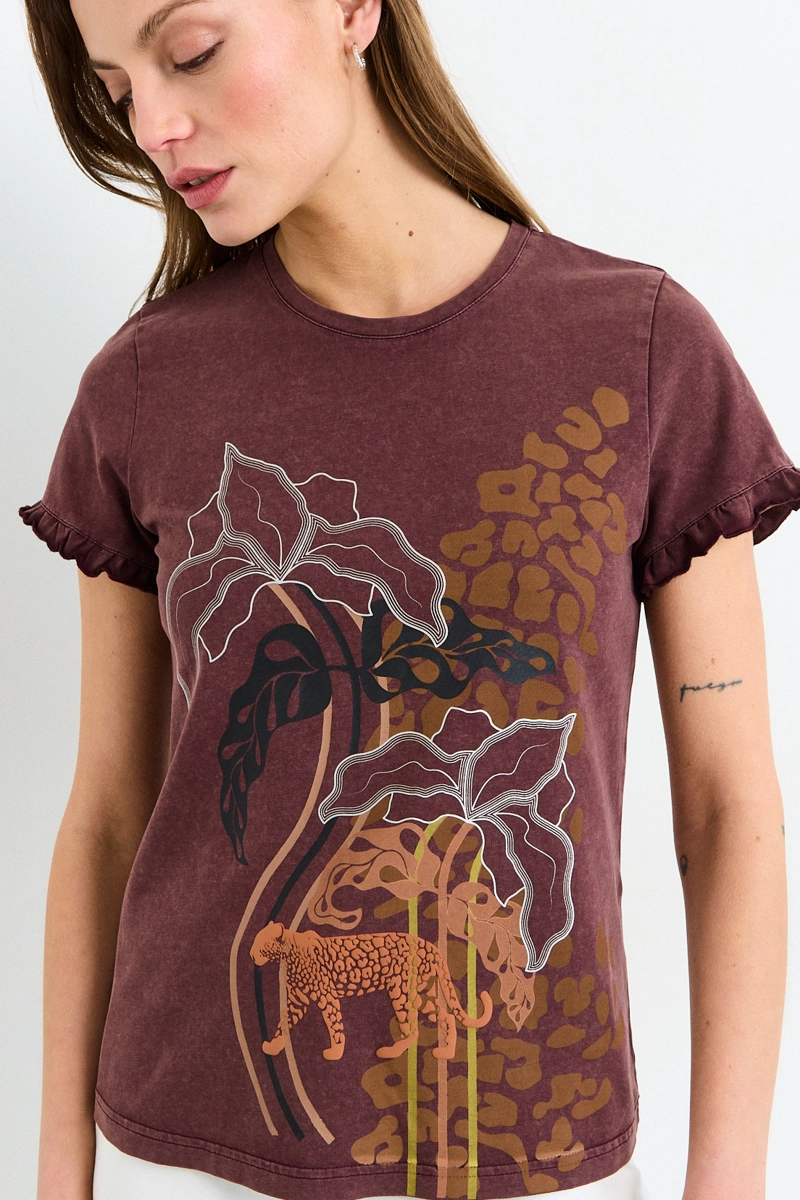 POLERA MANGA CORTA CAFE MUJER IO - 2