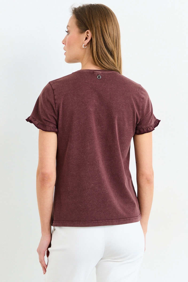 POLERA MANGA CORTA CAFE MUJER IO - 3
