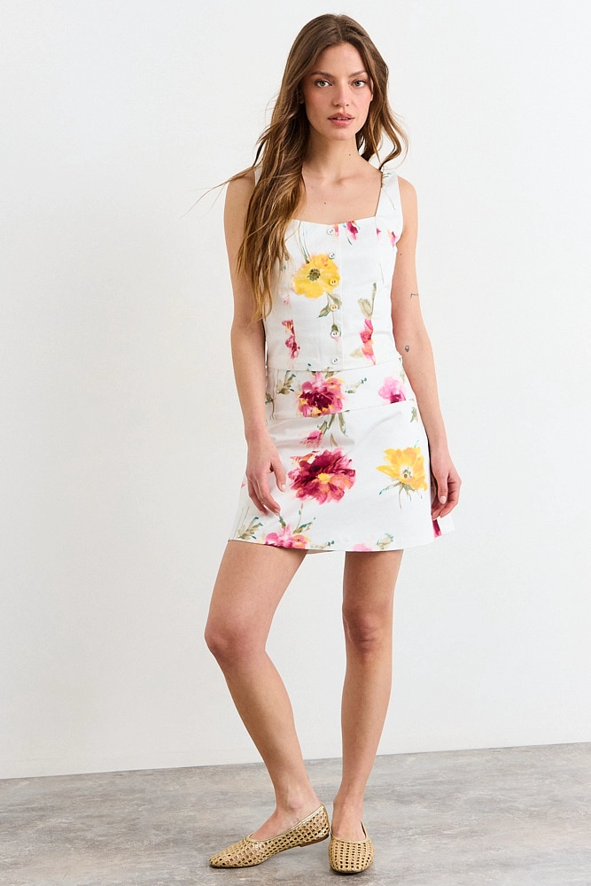 FALDA CORTA BEIGE MUJER IO - 1