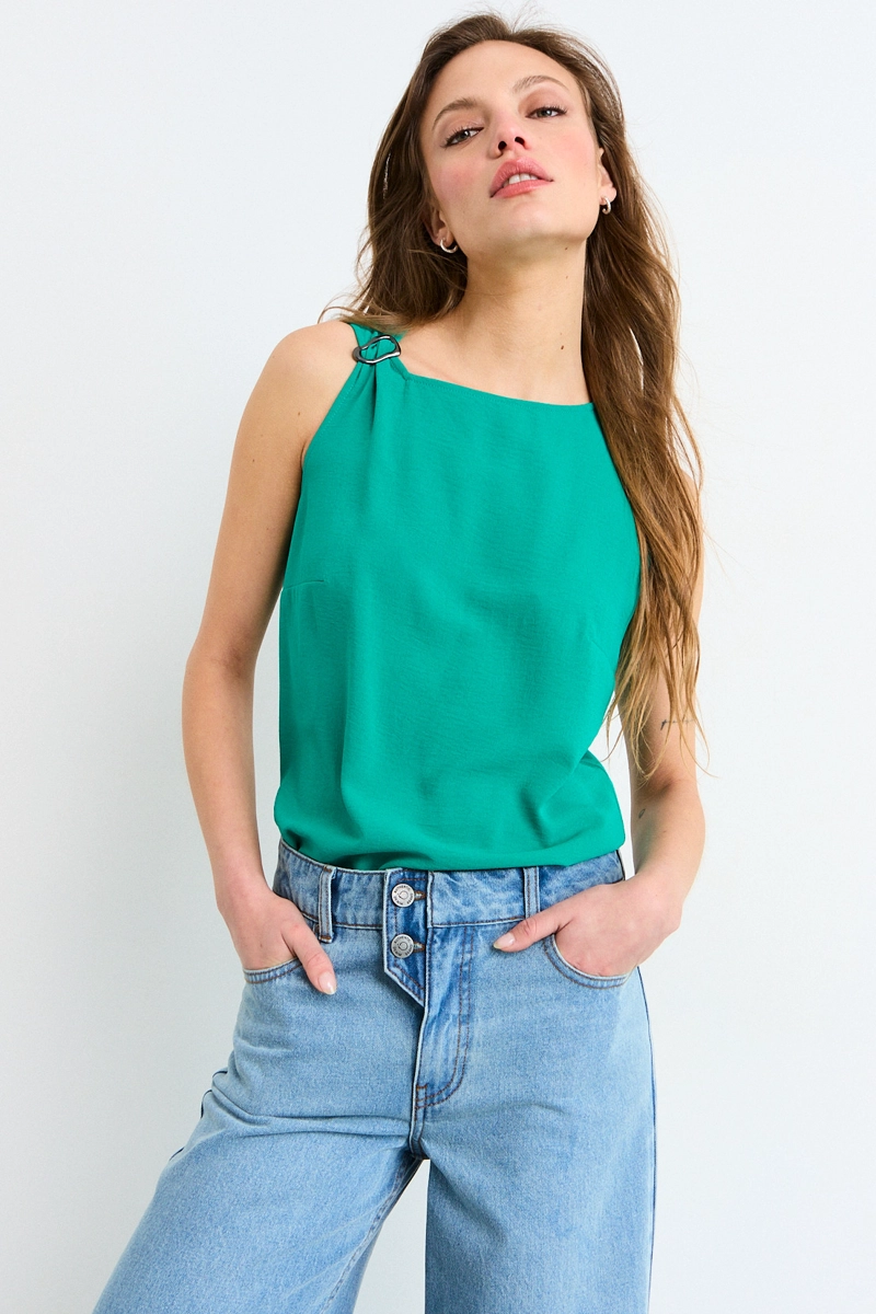 POLERA SIN MANGAS VERDE MUJER IO - 2