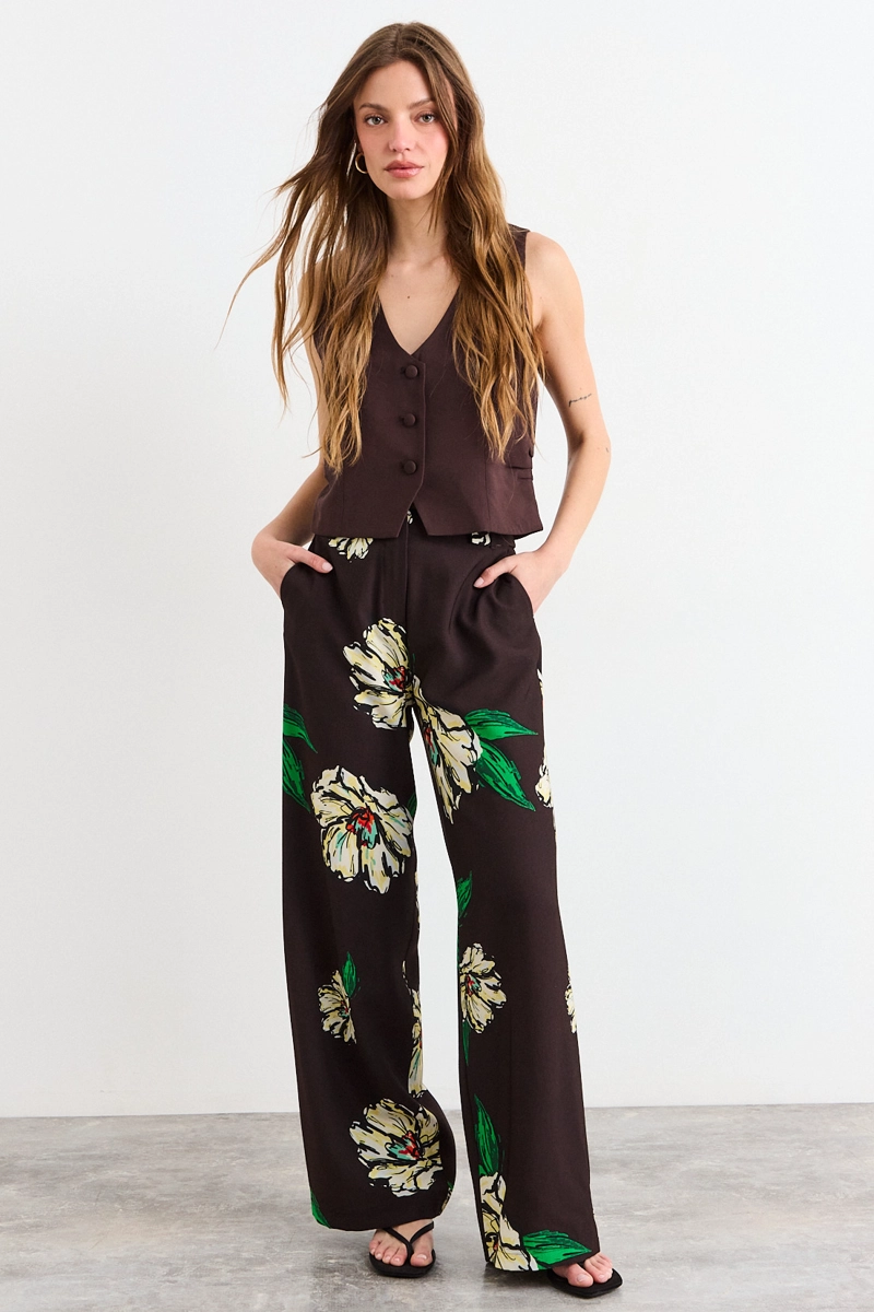 PANTALON CAFE MUJER IO - 1