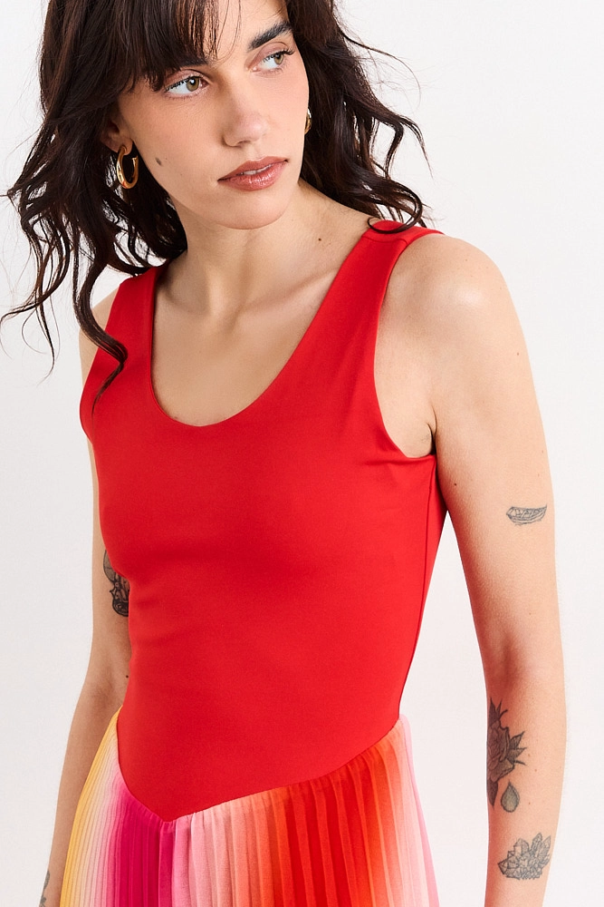 VESTIDO LARGO ROJO MUJER IO - 2