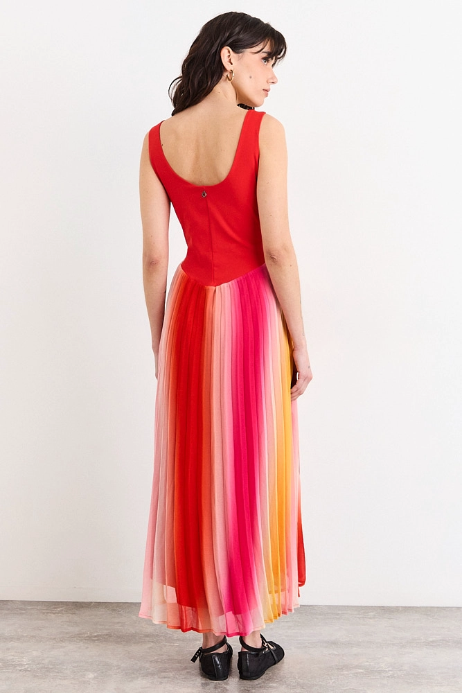 VESTIDO LARGO ROJO MUJER IO - 5
