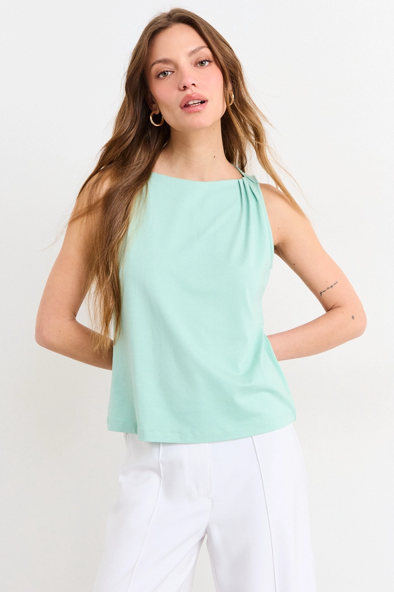 POLERA SIN MANGAS CELESTE MUJER IO - 1