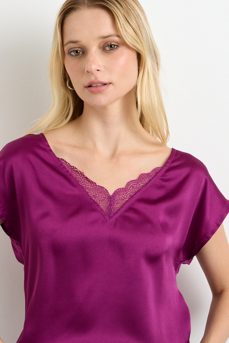 POLERA MANGA CORTA MORADO MUJER ASH - 2