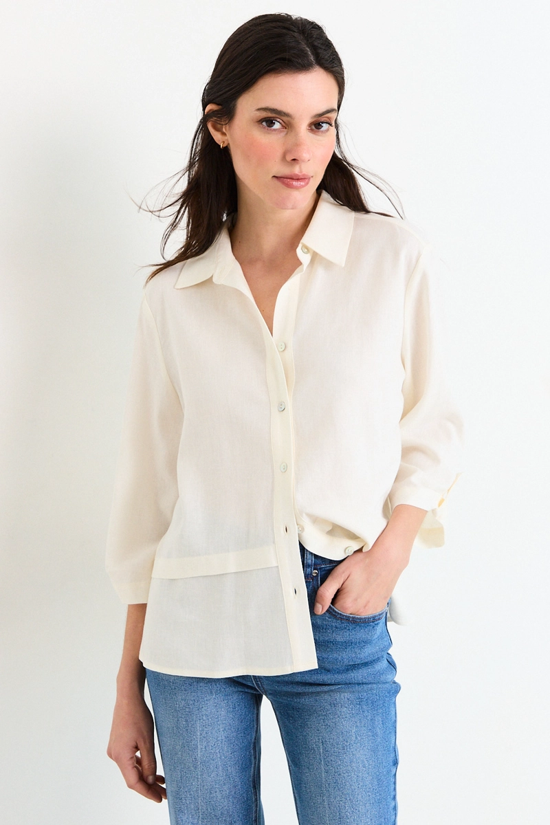 BLUSAS MANGA LARGA CRUDO MUJER ASH Blanco 34
