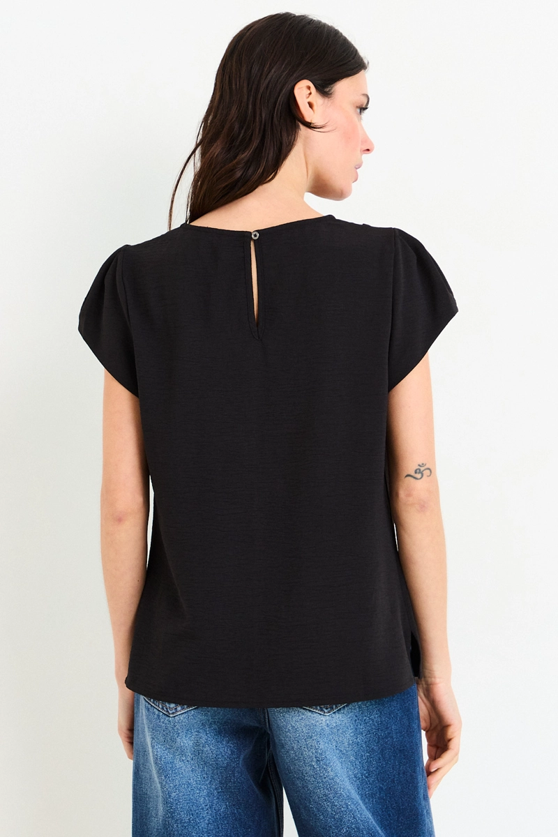 BLUSAS MANGA CORTA NEGRO MUJER ASH - 3