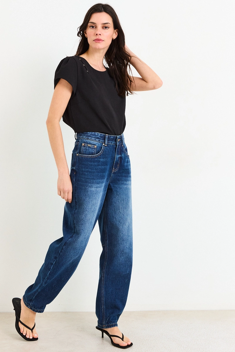 BLUSAS MANGA CORTA NEGRO MUJER ASH - 4