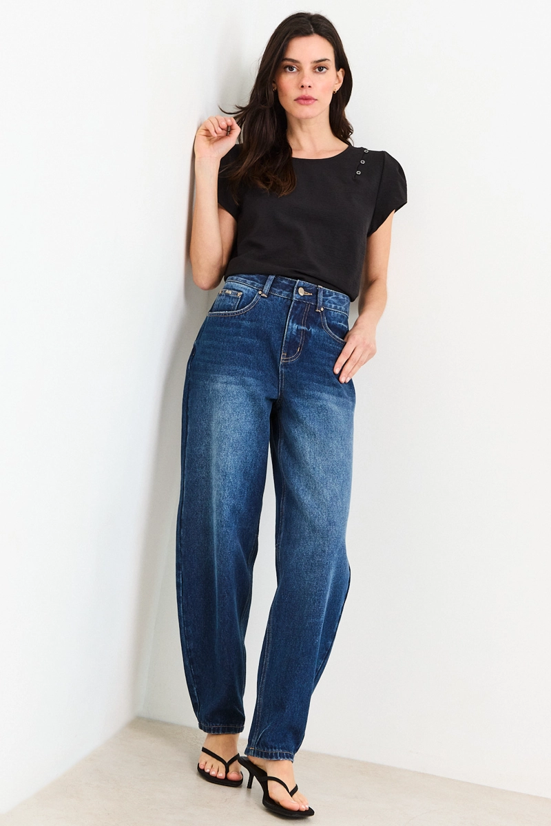 BLUSAS MANGA CORTA NEGRO MUJER ASH - 5