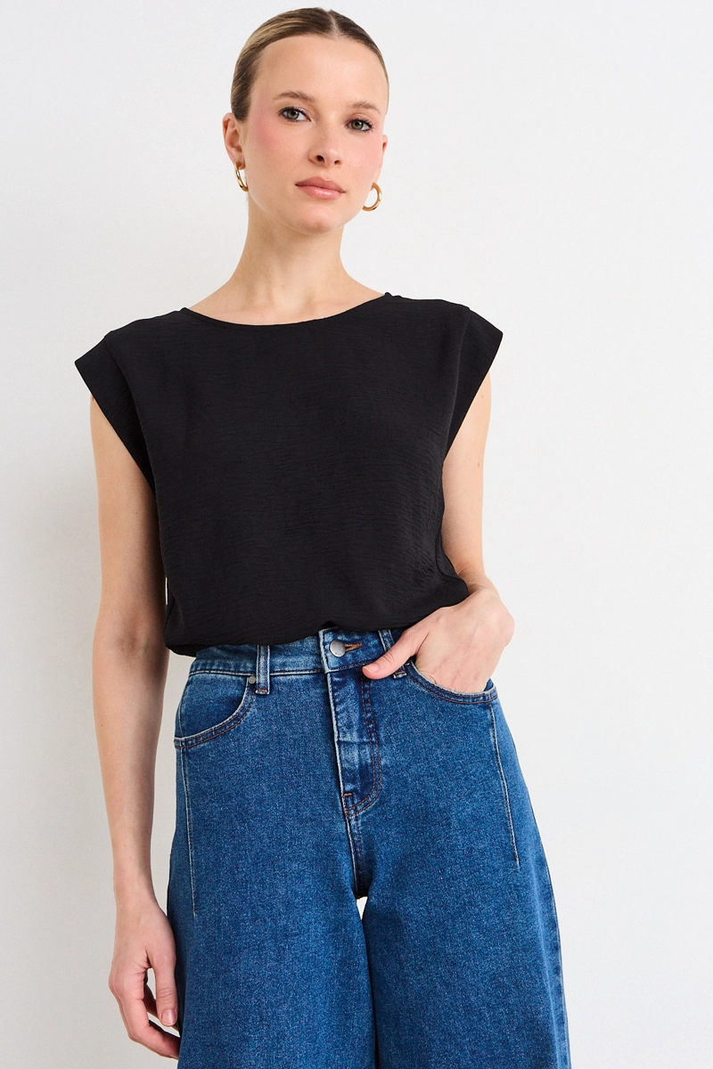 BLUSAS SIN MANGA NEGRO MUJER ASH - 1