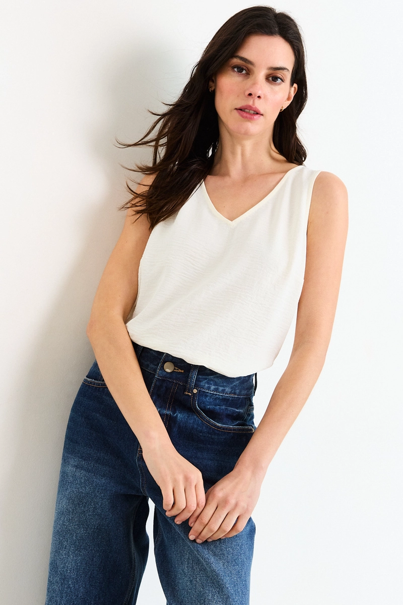 BLUSAS SIN MANGA CRUDO MUJER ASH - 1