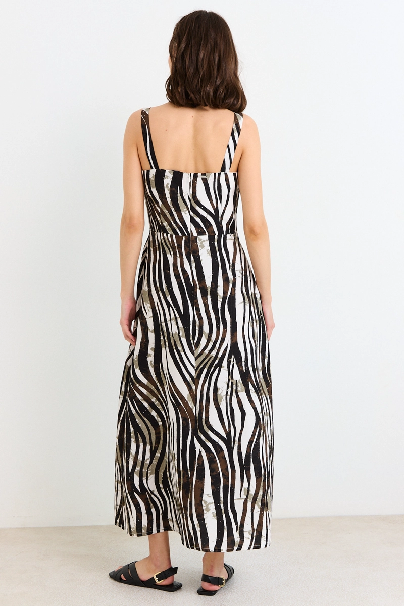 VESTIDO LARGO CAFE MUJER ASH - 4