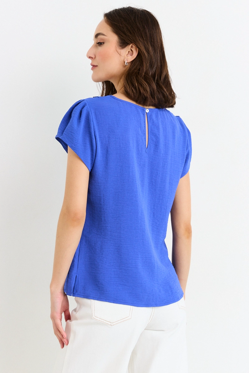 BLUSAS MANGA CORTA AZUL MUJER ASH - 3