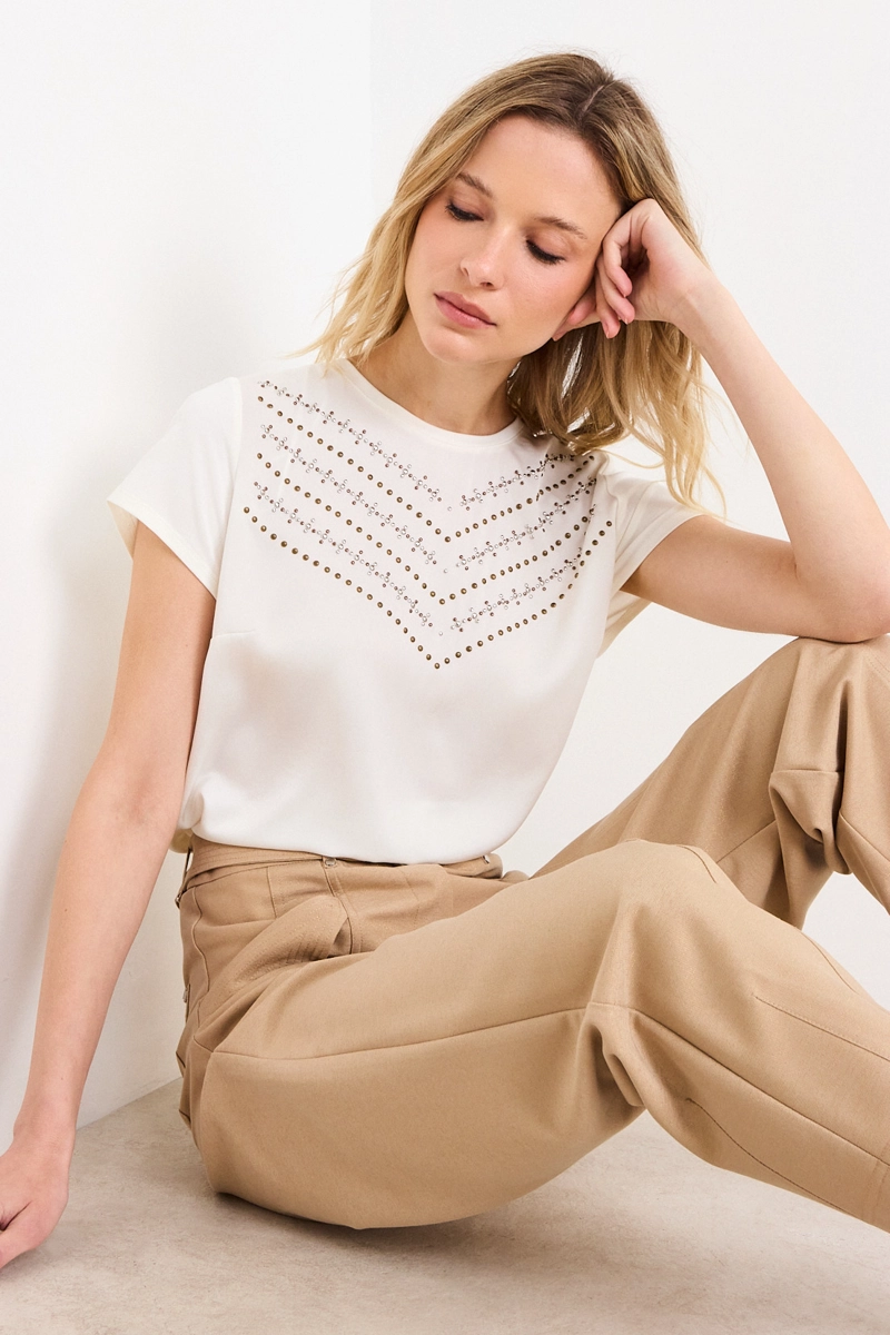POLERA MANGA CORTA CRUDO MUJER ASH - 1