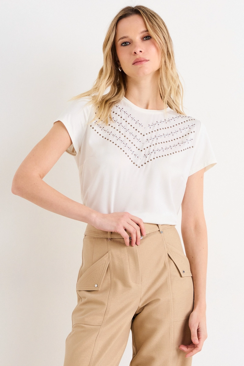POLERA MANGA CORTA CRUDO MUJER ASH - 2