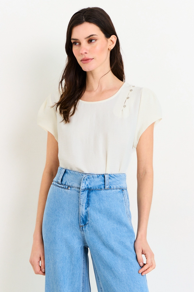 BLUSAS MANGA CORTA CRUDO MUJER ASH - 2