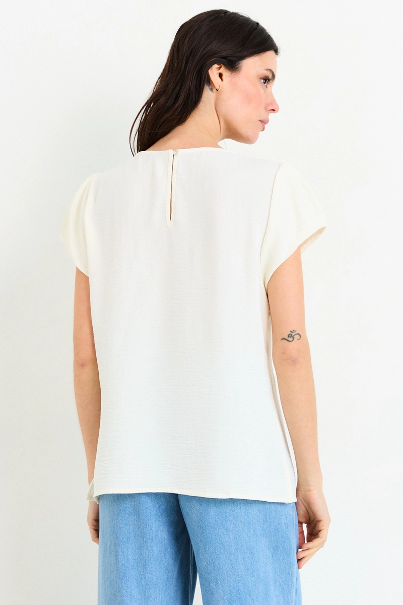 BLUSAS MANGA CORTA CRUDO MUJER ASH - 3