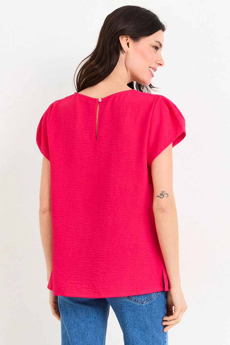 BLUSAS MANGA CORTA FUCSIA MUJER ASH - 3