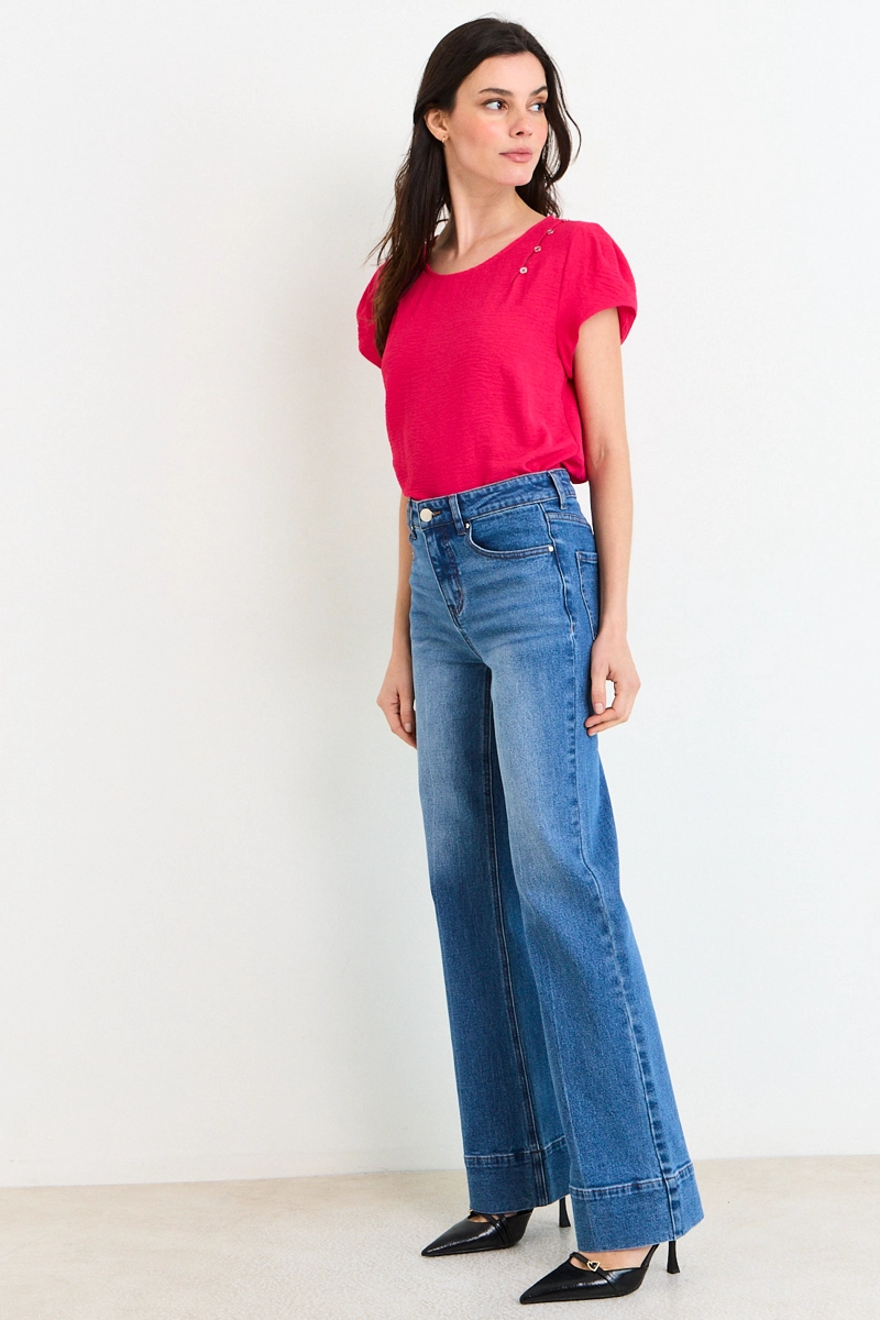 BLUSAS MANGA CORTA FUCSIA MUJER ASH - 5