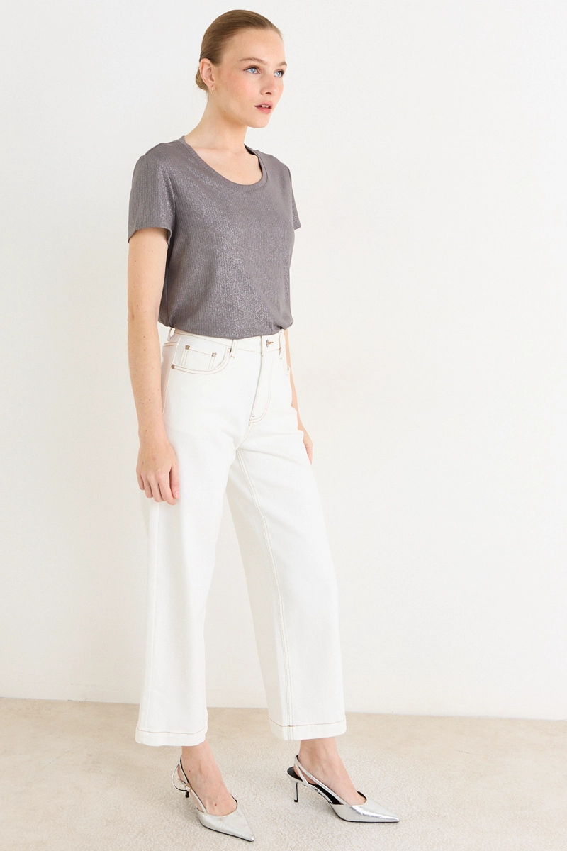 POLERA MANGA CORTA GRIS MUJER ASH - 4