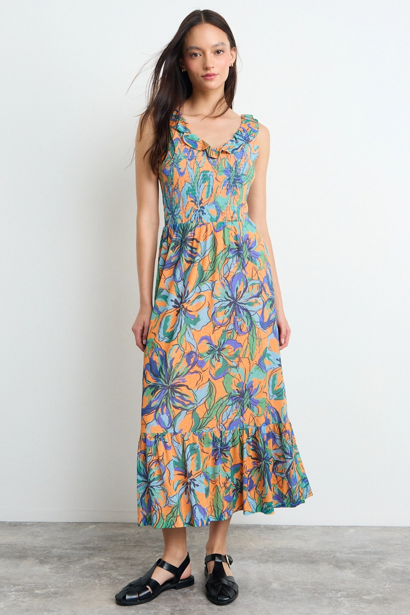 VESTIDO LARGO CRUDO MUJER IO - 1