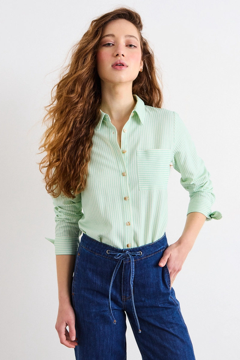 BLUSAS MANGA LARGA VERDE MUJER IO - 2