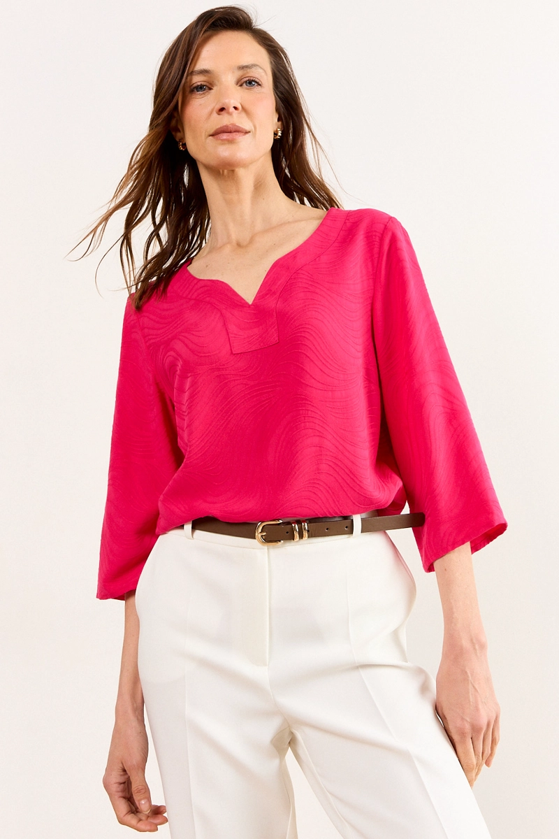 BLUSAS MANGA CORTA FUCSIA MUJER MA GRIFFE - 1