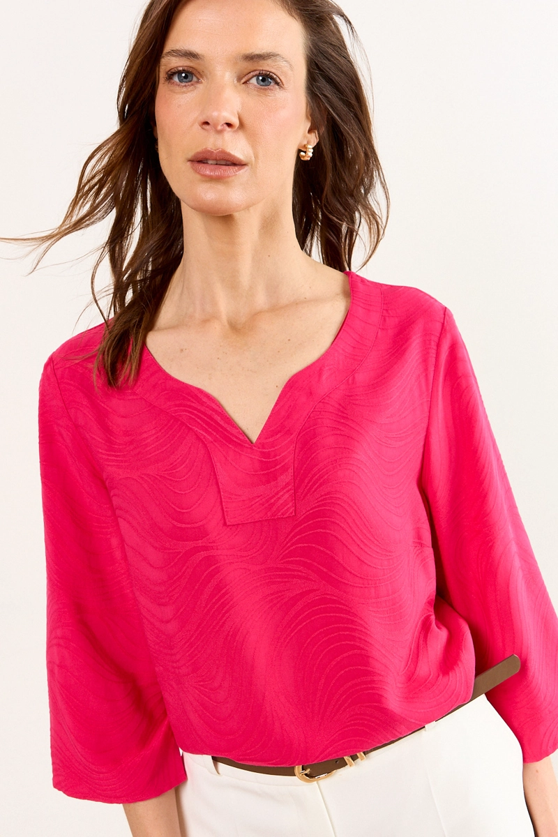 BLUSAS MANGA CORTA FUCSIA MUJER MA GRIFFE - 2