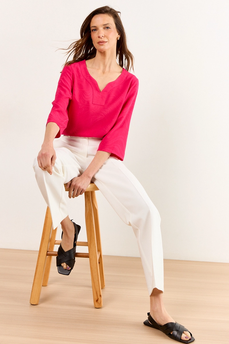 BLUSAS MANGA CORTA FUCSIA MUJER MA GRIFFE - 4