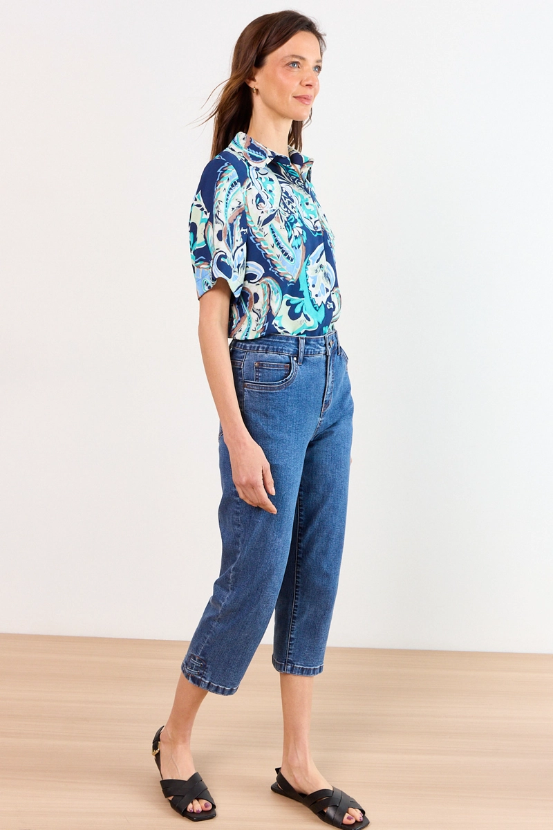 BLUSAS MANGA CORTA AZUL MUJER MA GRIFFE - 4